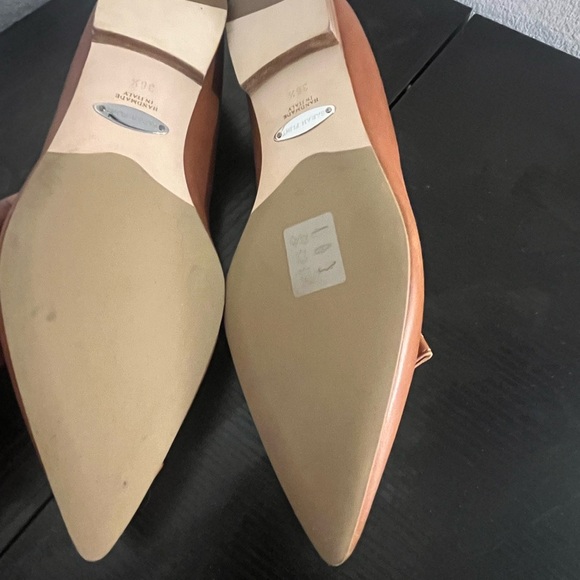 Sarah Flint Tan Leather Flats with Bow - Picture 5 of 5